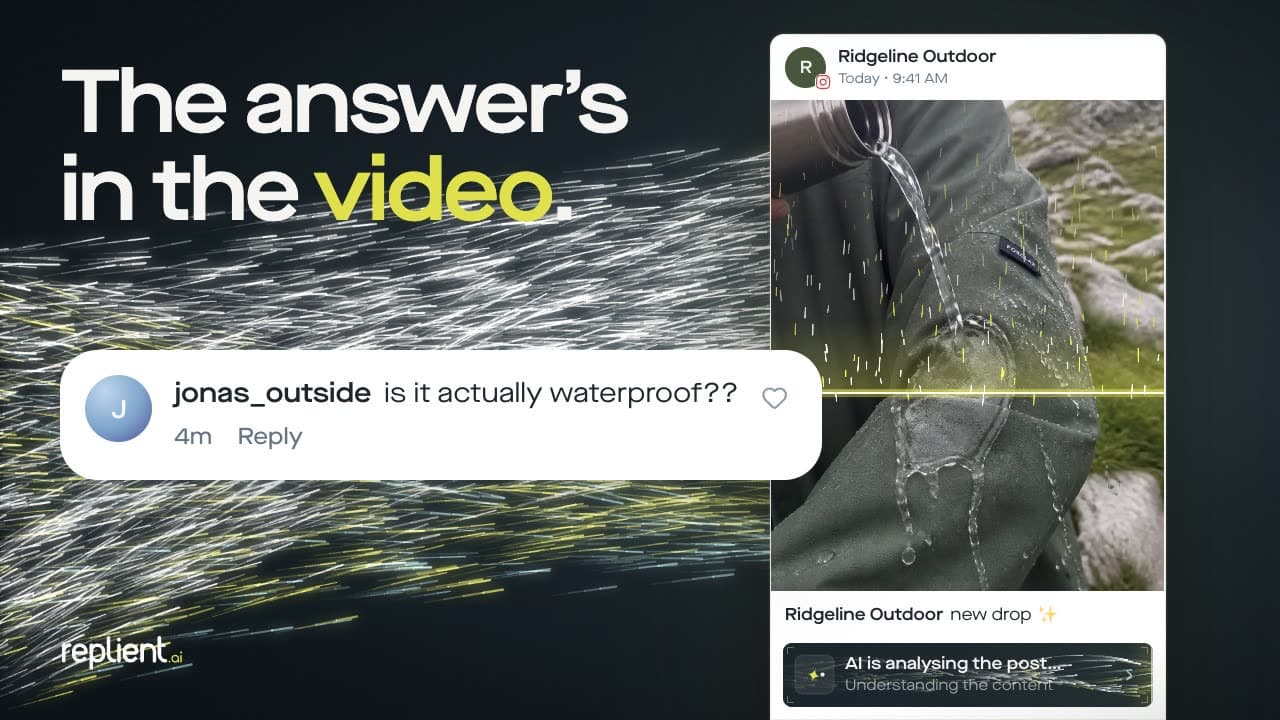 Two Part Problem Slide New: AI Post Analysis for Instagram Auto Reply | replient.ai