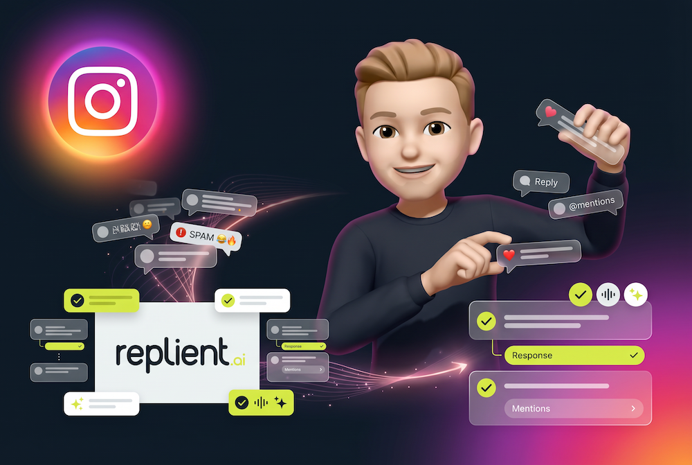Instagram Kommentare mit KI liken und verwalten – replient.ai Dashboard