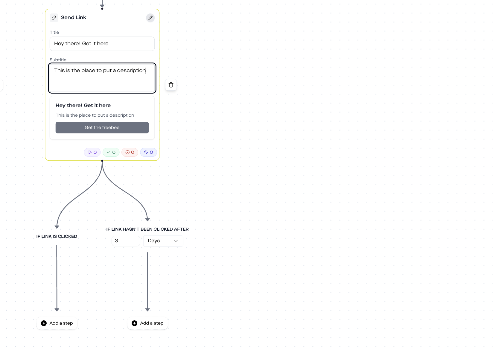 replient.ai Send Link Action: Trackbarer Affiliate-Link mit Button-Text und Klickspårning in DM-Automatisierung