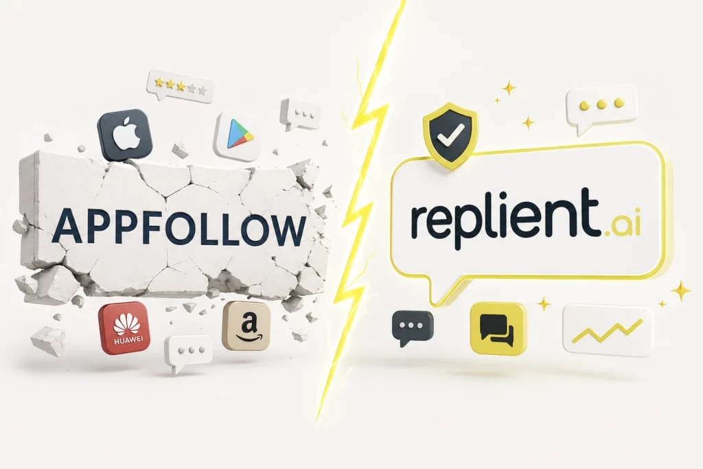 Alternativa k AppFollow: správa recenzí aplikací s replient.ai