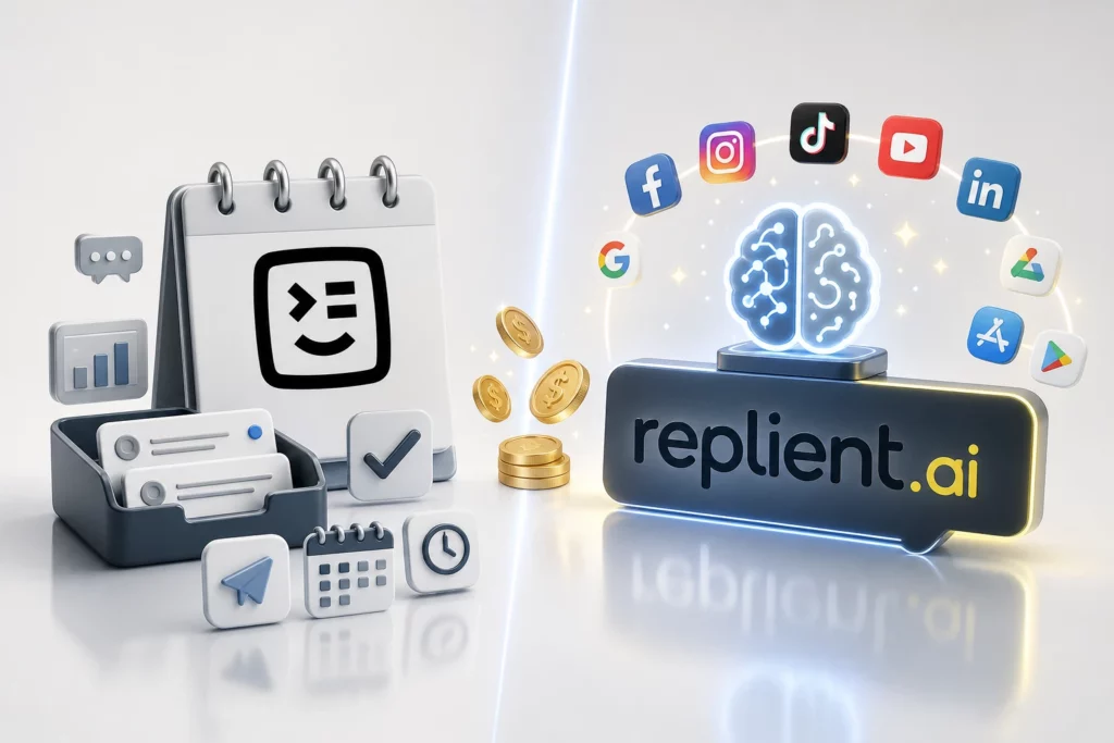 Alternativ til Swat.io: AI-drevne kommentar-svar og DM-automatisering på 8 platforme med replient.ai